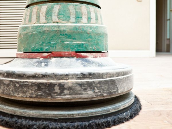 Waxing a hardwood floor