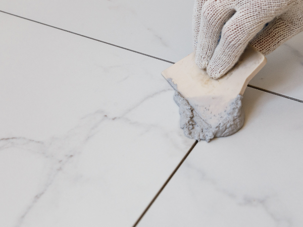 Applying Grout to a tile floor