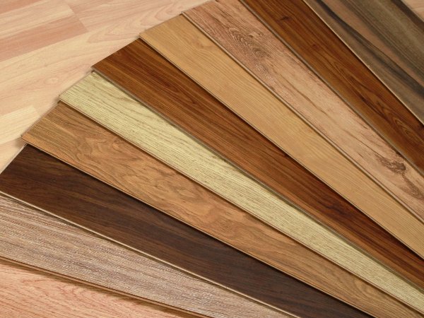 A variety of wood flooring sample swatches