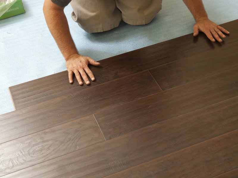 New hardwood floors being installed