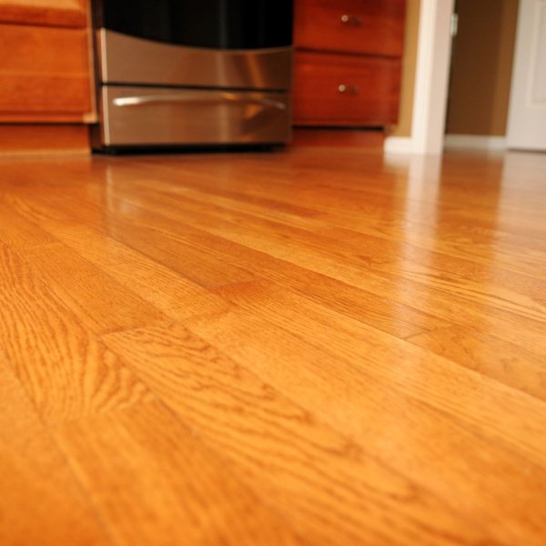 Warm Hardwood Floors in a bright kitchen