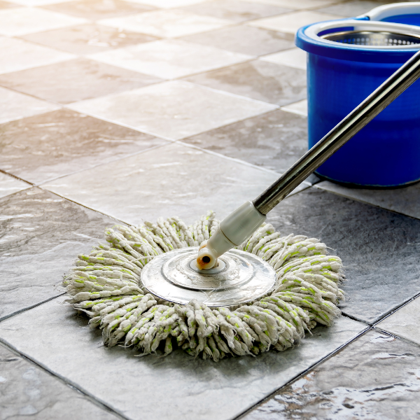 Mopping a Tile Floor