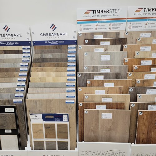 Hardwood Flooring Sample Display at Jason's Carpet and Tile Flooring Showroom in Florida