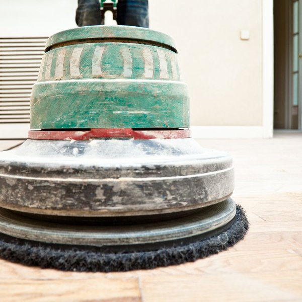 Waxing a hardwood floor